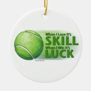 Love Skill Win Tennis Ball Keramik Ornament