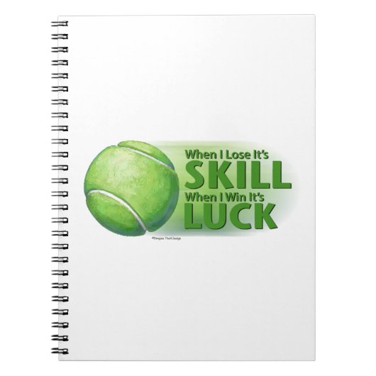 Love Skill Win Tennis Ball Notizblock (Vorderseite)