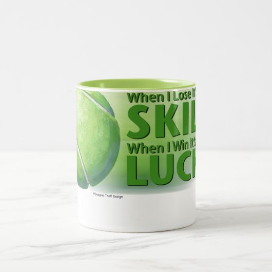 Love Skill Win Tennis Ball Zweifarbige Tasse (Mittel)