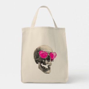 💗 Love Skull – Pink Heart Sunglasses Tragetasche