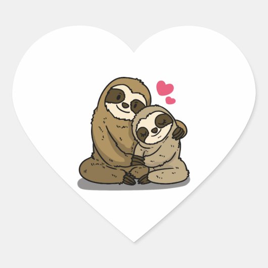 Love Sloth Herz-Aufkleber (Vorderseite)