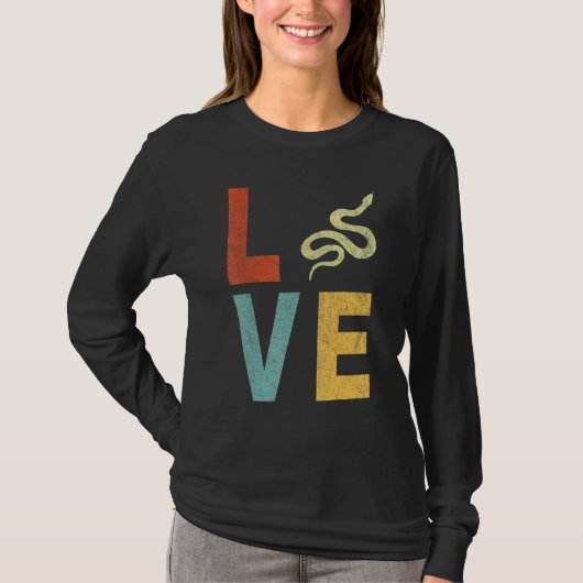 Love Snake Snake Quote Retro T-Shirt (Vorderseite)