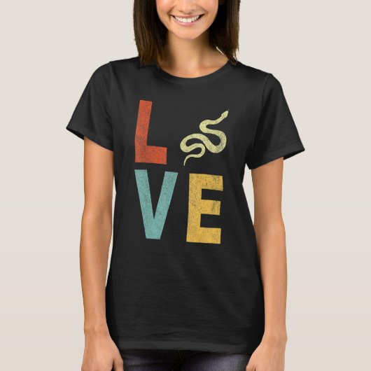 Love Snake   Snake Quote Retro T-Shirt (Vorderseite)