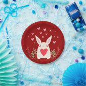 Love Snuggly Kawaii Bunny Custom Pappteller (Party)