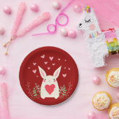 Love Snuggly Kawaii Bunny Custom Pappteller (Party)