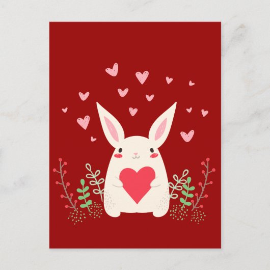 Love Snuggly Kawaii Bunny Custom Postkarte (Vorderseite)