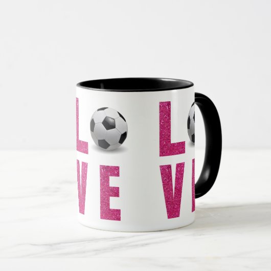 Love Soccer Tasse (VorderseiteRechts)