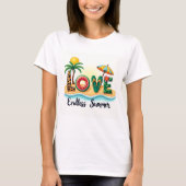 LOVE Sommer-Strand-Elemente Cartoon T-Shirt (Vorderseite)
