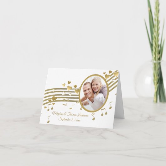 Love Song Notes Photo Thank You Dankeskarte (Vorderseite)