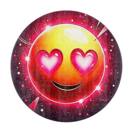 Love Sparkle Emoji Hearts Schneidebrett (Vorderseite)
