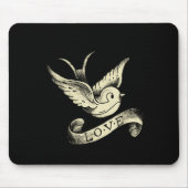 Love Sparrow Vintage Tattoo Design Mousepad (Vorne)
