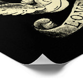 Love Sparrow Vintage Tattoo Design  Poster (Ecke)