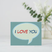 love speech balloon postkarte (Stehend Vorderseite)