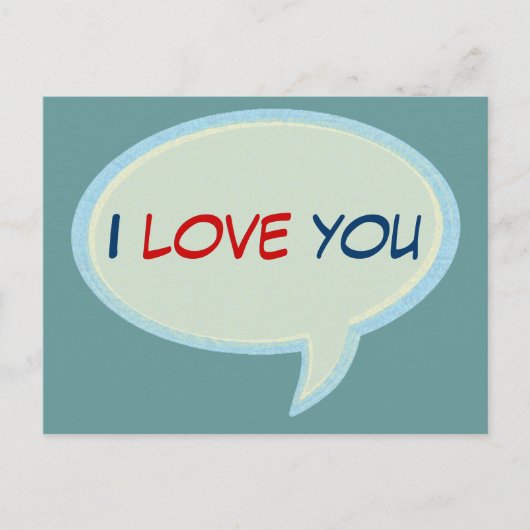 love speech balloon postkarte (Vorderseite)