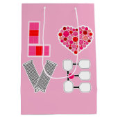 Love Spelled with Pickleballs Courts Net Paddles Mittlere Geschenktüte (Rückseite)