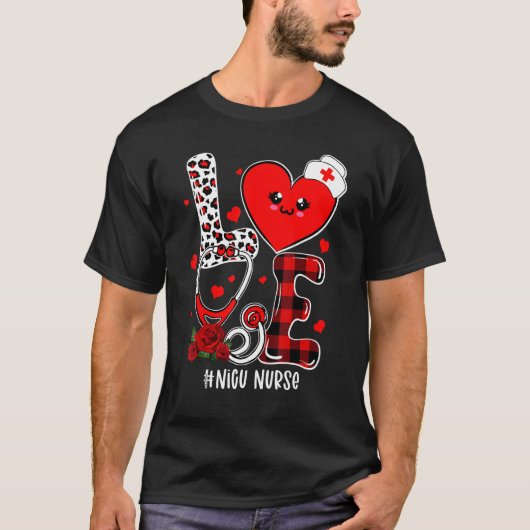 Love Stethoscope Heart NICU Nurse Valentines Day_1 T-Shirt (Vorderseite)
