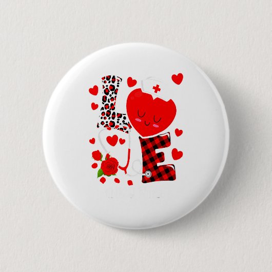 Love Stethoscope Heart Nicu Nurse Valentines Day  Button (Vorderseite)