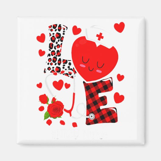 Love Stethoscope Heart Nicu Nurse Valentines Day Magnet (Vorne)