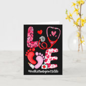 Love Stethoscope Mother Baby Nurse Life Valentine  Karte (Gelbe Blume)