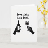 Love Stinks Funny Wine Card Karte (Gelbe Blume)