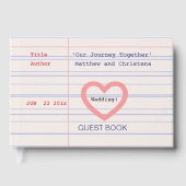 Love Story Due Date Library Card Wedding  Gästebuch (Vorderseite)