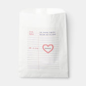 Love Story Due Date Library Card Wedding Geschenktütchen (Vorderseite)