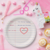 Love Story Due Date Library Card Wedding Pappteller (Party)