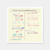 Love Story Due Date Library Card Wedding Serviette (Vorderseite)