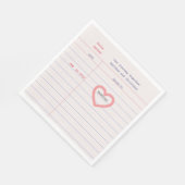 Love Story Due Date Library Card Wedding Serviette (Ecke)