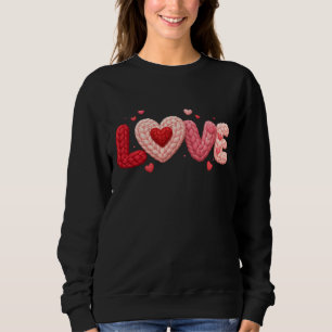 LOVE Strick-Herz-Sweatshirt – Cozy Romantisches Va Sweatshirt