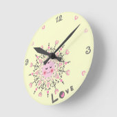 Love Sun Yellow Acrylic Wall Clock Runde Wanduhr (Winkel)