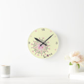 Love Sun Yellow Acrylic Wall Clock Runde Wanduhr (Zuhause)
