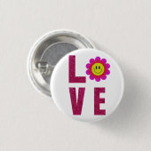Love Sunflower Button (Vorne & Hinten)