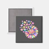 Love Sunflower Hearts Candy Valentines Day Womens Magnet (Vorderseite/Rückseite)