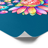 Love Sunflower Hearts Candy Valentines Day Womens  Poster (Ecke)