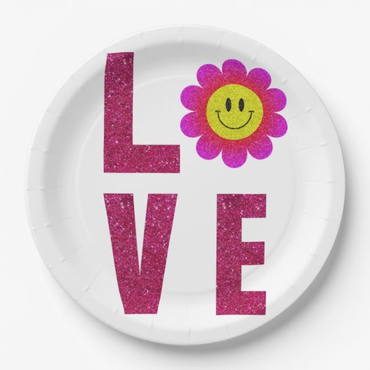 Love Sunflower Pappteller (Vorderseite)