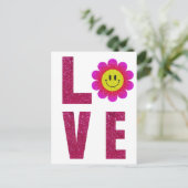 Love Sunflower Postkarte (Stehend Vorderseite)