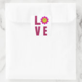 Love Sunflower Quadratischer Aufkleber (Tasche)