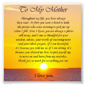 Love Sunset "To My Mother" Foto Verse (Vorne)