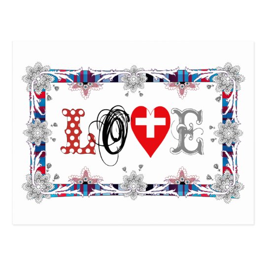 Love Switzerland Postkarte