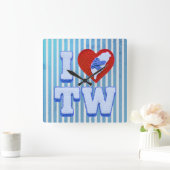 Love Taiwan slippers Quadratische Wanduhr (Zuhause)