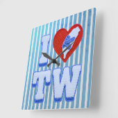 Love Taiwan slippers Quadratische Wanduhr (Winkel)
