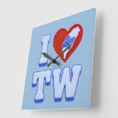 Love Taiwan slippers Quadratische Wanduhr (Winkel)