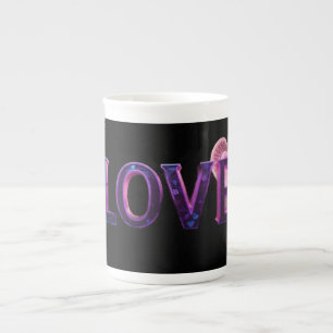 „LOVE“-Tasse mit einem kühnen, künstlerischen Desi Porzellantasse