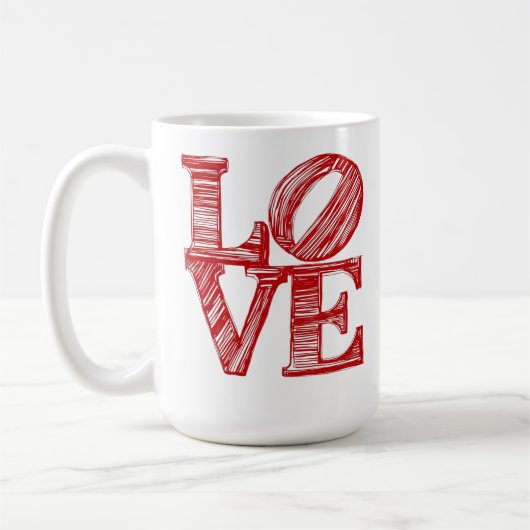 LOVE-Tasse, Valentinstag-Geschenk Kaffeetasse (Links)