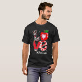 Love Teacher Life Heart Leopard Teacher Funny Vale T-Shirt (Vorne ganz)