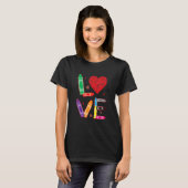 Love Teacher School Happy Valentine's Day T-Shirt (Vorne ganz)