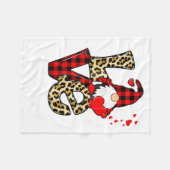 Love Teacher Squad Gnome Hearts Valentines Gnome T Fleecedecke (Vorderseite (Horizontal))