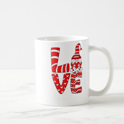 Love Teacher Squad Gnome Hearts Valentines Gnome T Kaffeetasse (Rechts)