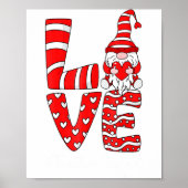 Love Teacher Squad Gnome Hearts Valentines Gnome T Poster (Vorne)